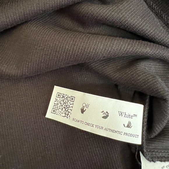 Off-White Black Logo Stamp-Print Ribbed Crop Tee - Picture 6 of 8